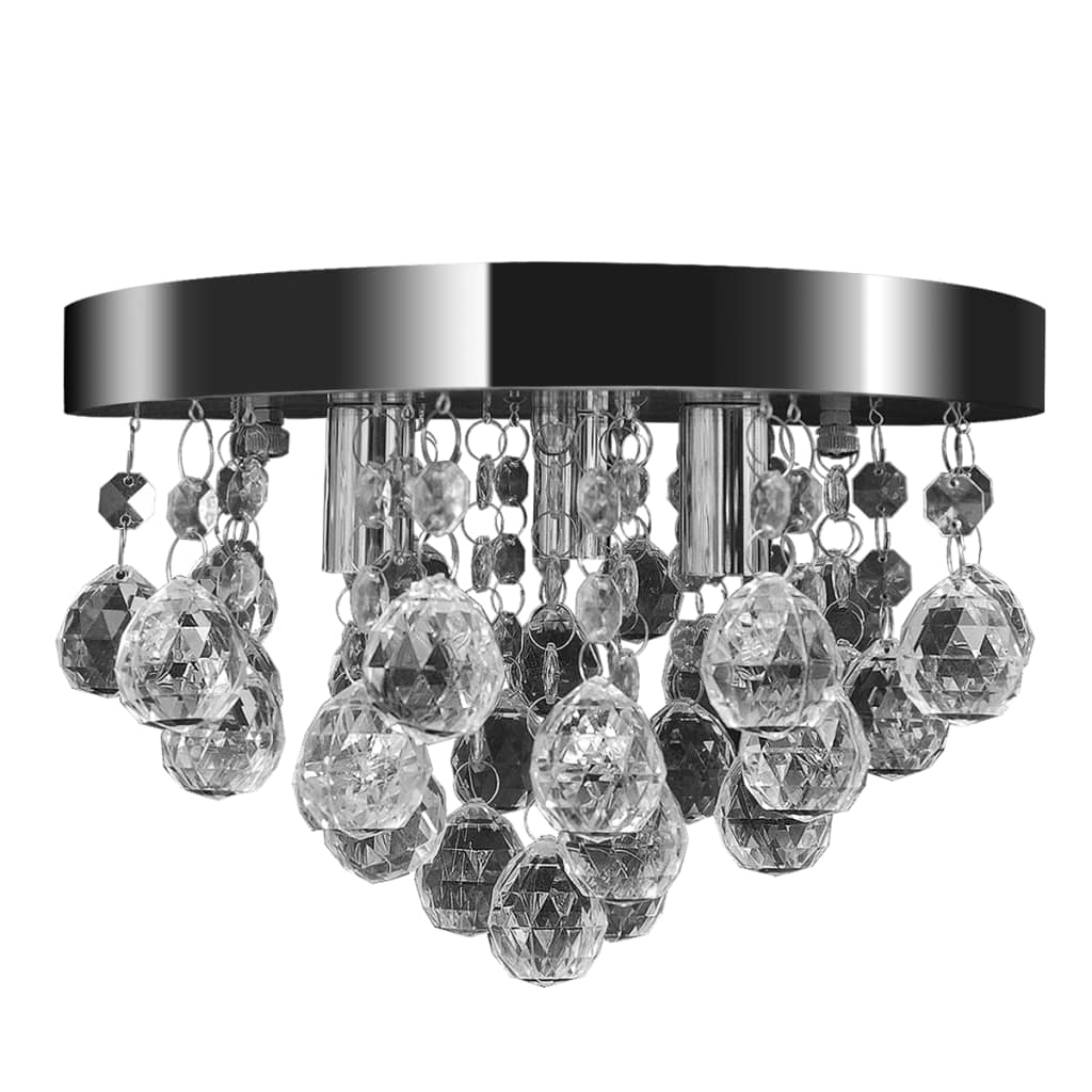 NNEVL Pendant Ceiling Lamp Crystal Design Chandelier Chrome-0