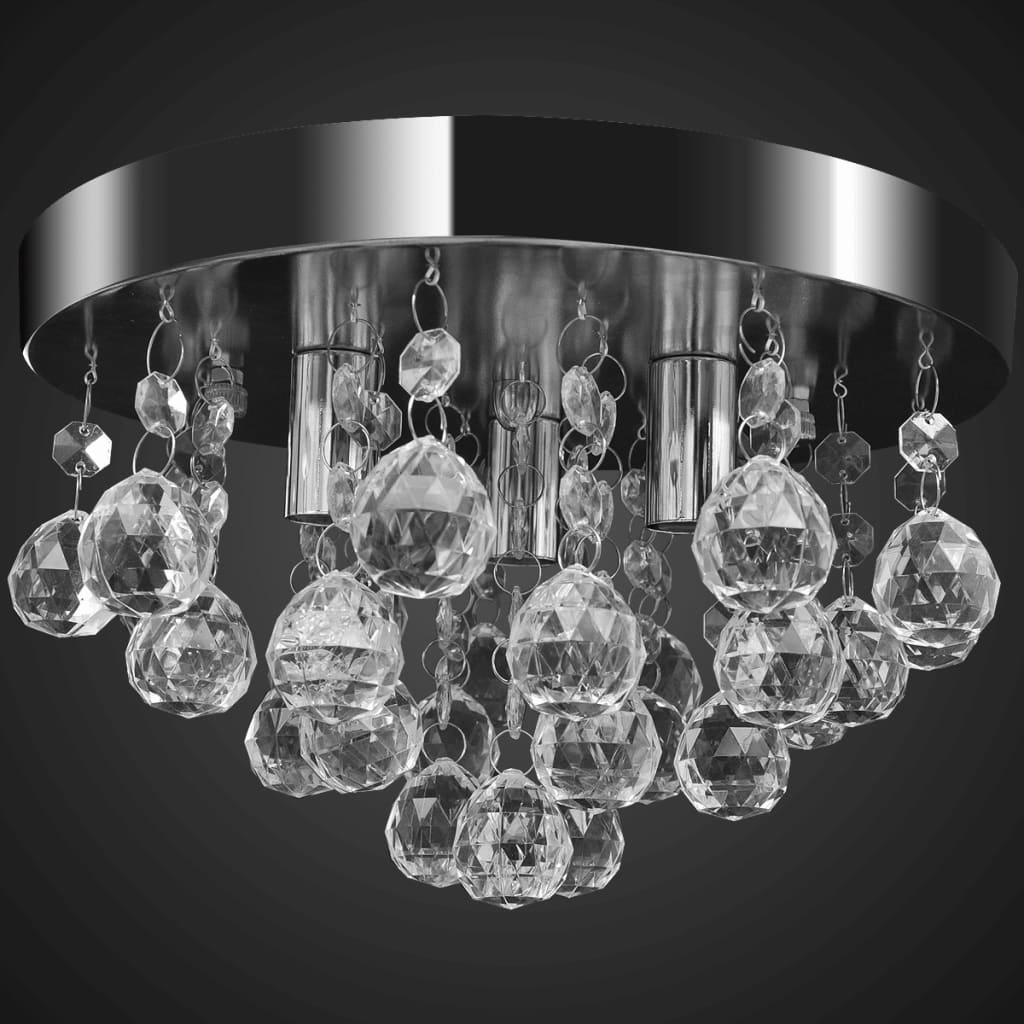 NNEVL Pendant Ceiling Lamp Crystal Design Chandelier Chrome-1