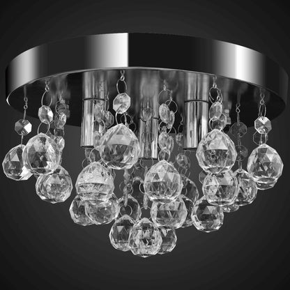 NNEVL Pendant Ceiling Lamp Crystal Design Chandelier Chrome-1