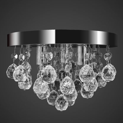 NNEVL Pendant Ceiling Lamp Crystal Design Chandelier Chrome-3