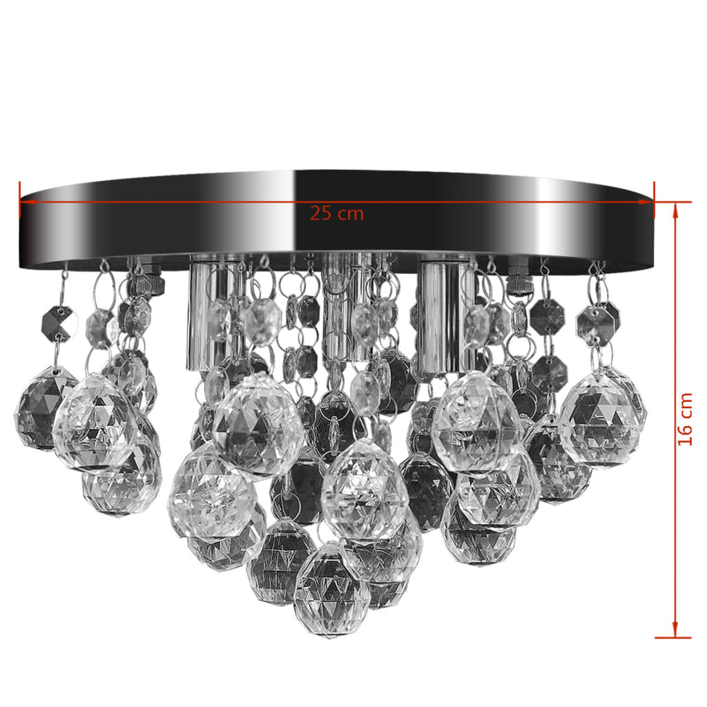 NNEVL Pendant Ceiling Lamp Crystal Design Chandelier Chrome-4